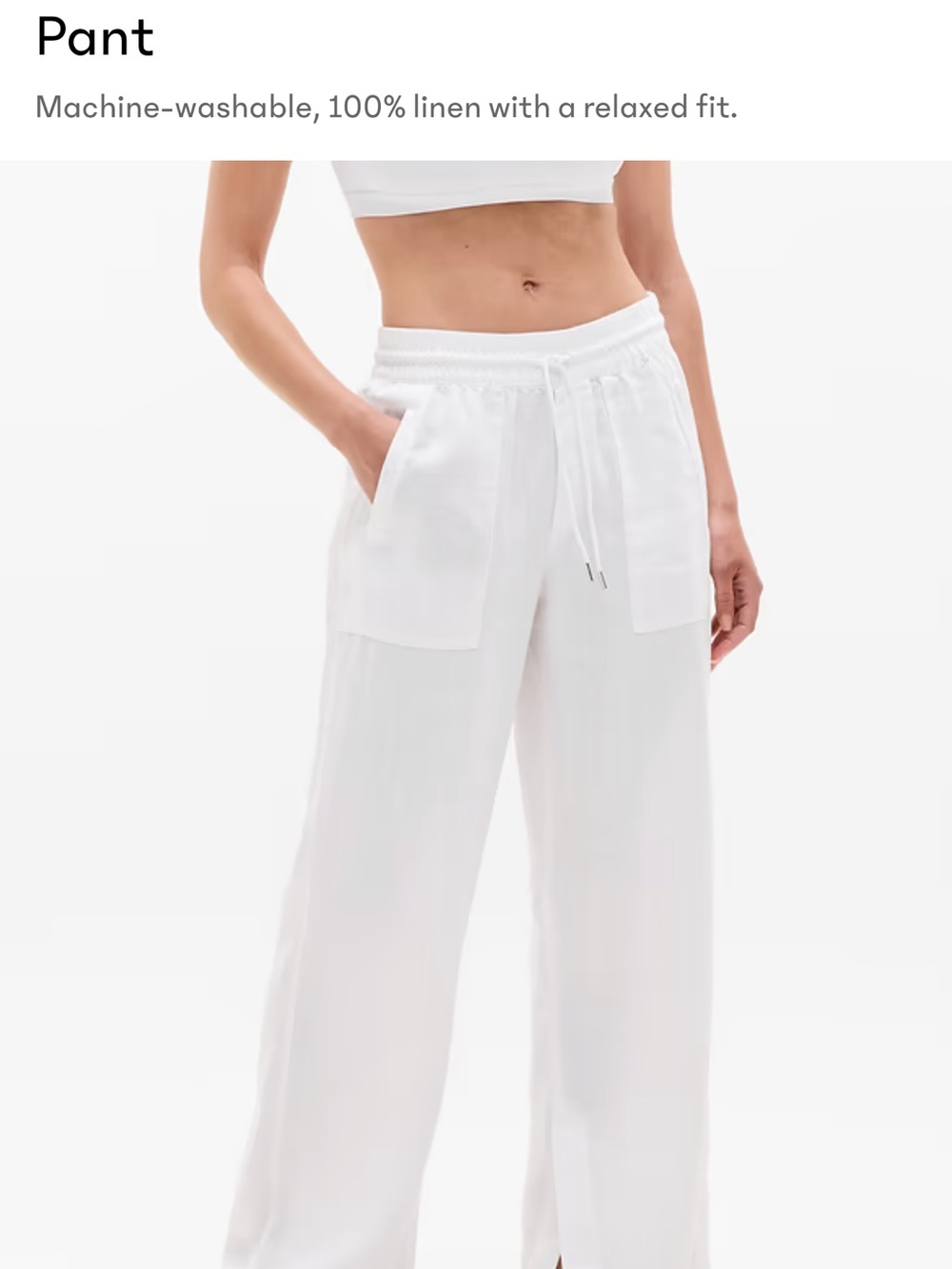 Athleta Retreat Linen High Rise Wide Leg Pant